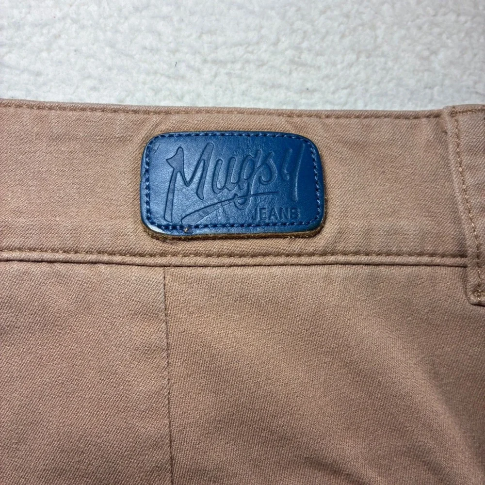Mugsy Belmonts Chino Pants Men 35x32 Brown Khaki Stretch Straight Casual Jeans